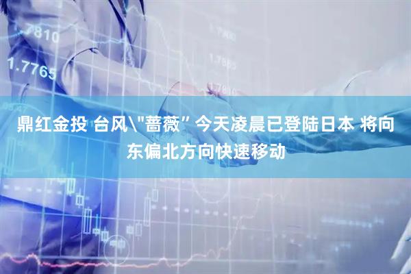 鼎红金投 台风＂蔷薇”今天凌晨已登陆日本 将向东偏北方向快速移动